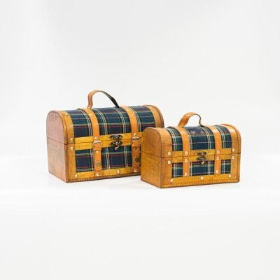 ΥΦΑΣΜΑΤΙΝΗ ΒΑΛΙΤΣΑ, ΜΠΛΕ ΚΑΡΟ, ΣΕΤ 2 ΤΜΧ, 30x18x19cm ΚΑΙ 24x13x15,3cm (600-45722)