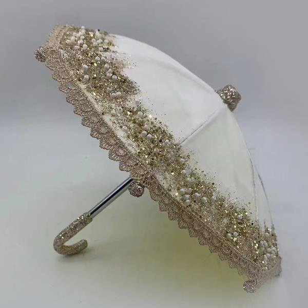 ΒΕΛΟΥΔΙΝΗ ΟΜΠΡΕΛΑ, ΛΕΥΚΗ ΜΕ ΣΑΜΠΑΝΙ GLITTER, 26x23cm (600-46310)