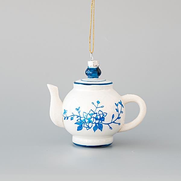 ΓΥΑΛΙΝΟ ΣΤΟΛΙΔΙ, ΤΣΑΓΙΕΡΑ, ΛΕΥΚΗ ΜΕ ΜΠΛΕ ΛΟΥΛΟΥΔΙΑ, ΣΕΤ 4ΤΜΧ, 11x7,5x10cm (600-45127)