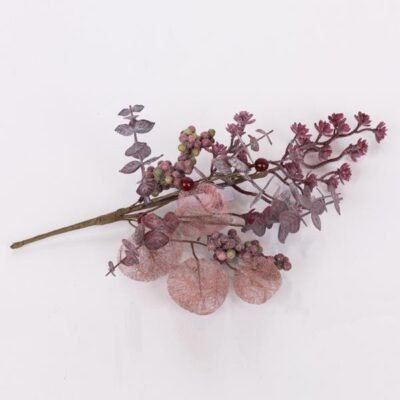 ΚΛΑΔΙ ΜΕ ΜΠΟΡΝΤΟ BERRIES ΚΑΙ ΔΙΑΚΟΣΜΗΤΙΚΑ ΣΕ ΣΑΠΙΟ ΜΗΛΟ, 43cm (600-46174)