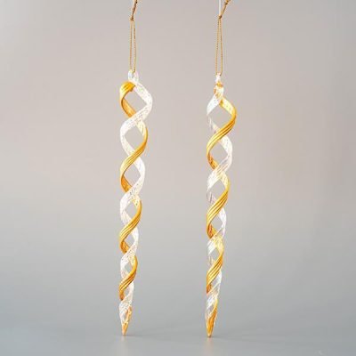 ΓΥΑΛΙΝΟ ΣΠΙΡΑΛ ΚΡΕΜΑΣΤΟ, ΣΕΤ 4ΤΜΧ, 25cm (600-45186)