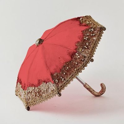 ΒΕΛΟΥΔΙΝΗ ΟΜΠΡΕΛΑ ΚΟΚΚΙΝΗ, ΜΕ ΓΚΛΙΤΕΡ, 26x23cm (600-44431)