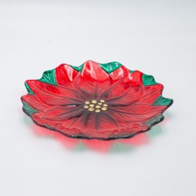 ΠΙΑΤΕΛΑ ΑΛΕΞΑΝΔΡΙΝΟ ΚΟΚΚΙΝΗ, ΓΥΑΛΙΝΗ ΔΙΑΚΟΣΜΗΤΙΚΗ, 22.5cm (600-47132)