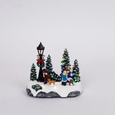 ΧΡΙΣΤΟΥΓΕΝΝΙΑΤΙΚΗ ΠΑΡΑΣΤΑΣΗ ΜΕ ΠΑΙΔΑΚΙΑ, ΔΕΝΤΡΑΚΙ ΚΑΙ ΣΚΥΛΑΚΙ, ΜΠΑΤΑΡΙΑΣ, 16×9.5x14cm (600-48070)