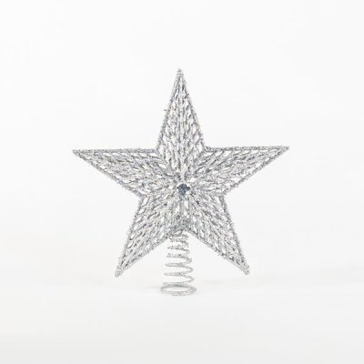 ΠΛΑΣΤΙΚΗ ΚΟΡΥΦΗ ΔΕΝΤΡΟΥ, GLITTER, ΑΣΗΜΙ, 29,5x33cm (600-44937)