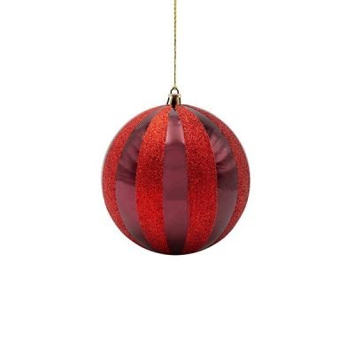 ΠΛΑΣΤΙΚΗ ΜΠΑΛΑ, ΜΠΟΡΝΤΟ ΜΕ ΚΟΚΚΙΝΟ GLITTER, ΣΕΤ 6ΤΜΧ, 10cm (600-47960)