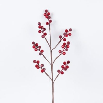 ΚΛΑΔΙ ΜΕ ΣΚΟΥΡΑ ΚΟΚΚΙΝΑ BERRIES, 70cm (600-46136)