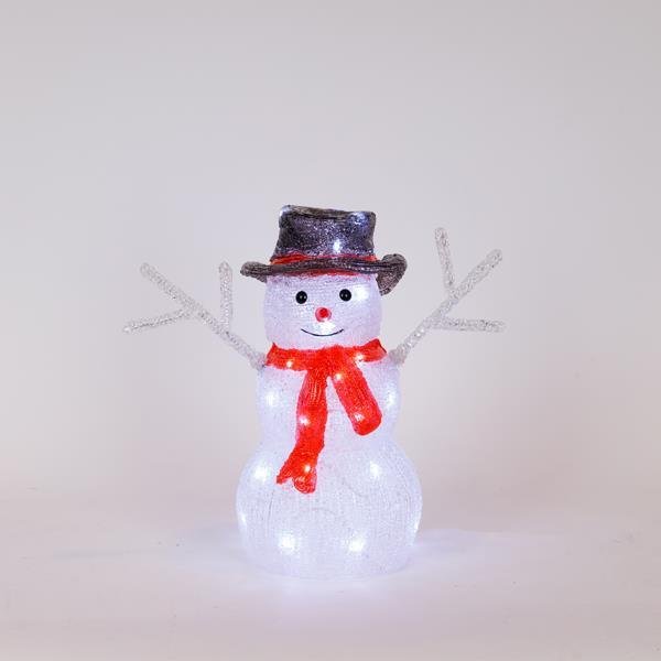 ΑΚΡΥΛΙΚΟΣ ΧΙΟΝΑΝΘΡΩΠΟΣ, ΜΕΤΑΣΧΗΜΑΤΙΣΤΗ, 40 ΛΕΥΚΑ LED, 31x18x34cm, ΠΡΟΕΚΤΑΣΗ ΠΑΡΟΧΗΣ 5m, IP44 (600-47215)