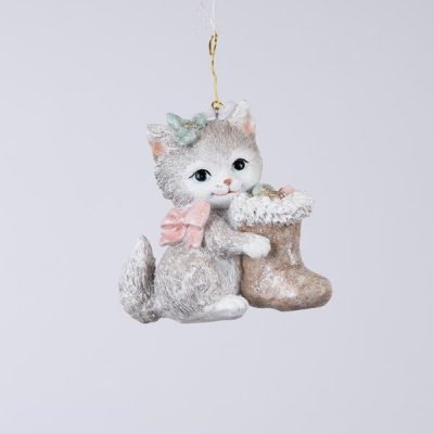 ΣΤΟΛΙΔΙ ΠΟΛΥΡΕΖΙΝ, ΓΑΤΟΥΛΑ ΜΕ ΡΟΖ ΦΙΟΓΚΟ, 10,5×5,5×10,5cm (600-46337)