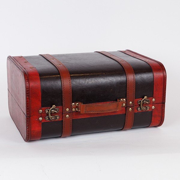 ΞΥΛΙΝΗ ΒΑΛΙΤΣΑ, ΚΑΦΕ VINTAGE, 40x30.5x19.5cm (600-46881)