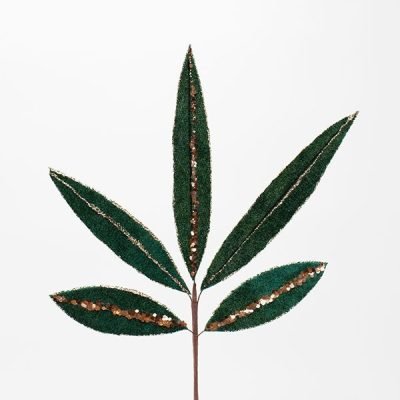 ΚΛΑΔΙ ΜΕ ΣΜΑΡΑΓΔΙ ΦΥΛΛΑ ΚΑΙ ΣΑΜΠΑΝΙ ΛΕΠΤΟΜΕΡΕΙΕΣ, 55cm (600-47417)