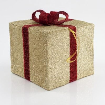 ΚΟΥΤΙ ΔΩΡΟΥ ΥΦΑΣΜΑΤΙΝΟ, ΧΡΥΣΟ ΜΕ ΚΟΚΚΙΝΗ ΚΟΡΔΕΛΑ, 40cm (600-40837)