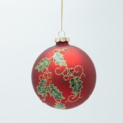 ΓΥΑΛΙΝΗ ΜΠΑΛΑ, ΚΟΚΚΙΝΗ ΜΑΤ ΜΕ ΓΚΙ, ΣΕΤ 4ΤΜΧ, 10cm (600-47454)