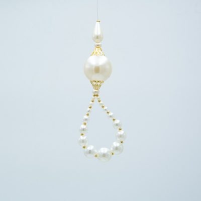 ΣΤΟΛΙΔΙ ΜΕ ΠΕΡΛΕΣ, ΛΕΥΚΟ ΜΕ ΧΡΥΣΟ, 5x14cm (600-47700)