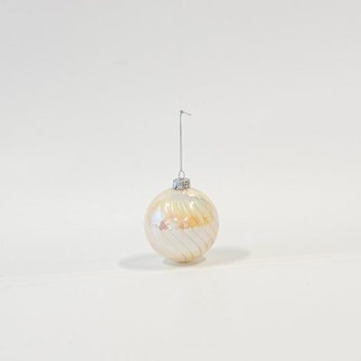 ΓΥΑΛΙΝΗ ΜΠΑΛΑ ΛΕΥΚΗ, ΠΕΡΛΕ, ΣΕΤ 4ΤΜΧ, 8cm (600-45847)