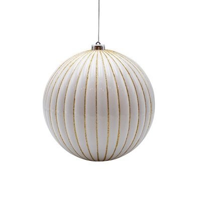 ΜΠΑΛΑ ΠΛΑΣΤΙΚΗ, ΛΕΥΚΗ ΜΕ ΧΡΥΣΕΣ ΑΝΑΓΛΥΦΕΣ ΡΙΓΕΣ, ΣΕΤ 2ΤΜΧ, 15cm (600-47945)