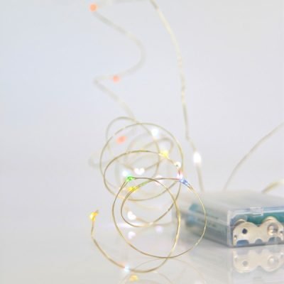 ΣΕΙΡΑ, 20 MINI LED, ΜΠΑΤΑΡΙΑΣ 3xAA, ΧΡΟΝΟΔΙΑΚΟΠΤΗ, ΑΣΗΜΙ ΧΑΛΚΙΝΟ ΚΑΛΩΔΙΟ, ΧΡΩΜΑΤΙΣΤΟ LED ANA 10cm, ΠΡΟΕΚΤΑΣΗ ΠΑΡΟΧΗΣ 10cm, IP20 (600-07929)