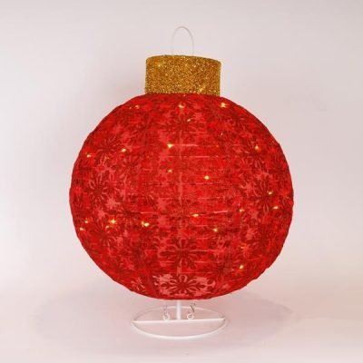 ΦΩΤΙΖΟΜΕΝΗ ΧΡΙΣΤΟΥΓΕΝΝΙΑΤΙΚΗ KOKKINH MΠΑΛΑ, ΜΕ ΒΑΣΗ, 4,5V ΜΕΤΑΣΧΗΜΑΤΙΣΤΗ, 50 ΘΕΡΜΑ ΛΕΥΚΑ MINI LED, 45x45x60cm, ΠΡΟΕΚΤΑΣΗ ΠΑΡΟΧΗΣ 3m, IP44 (600-47241)