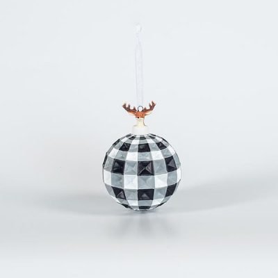 ΓΥΑΛΙΝΗ ΜΠΑΛΑ, ΜΑΥΡΗ ΚΑΡΟ, ΜΕ ΠΟΡΣΕΛΑΝΙΝΟ ΤΑΡΑΝΔΟ, 1ΤΜΧ, 9cm (600-44856)