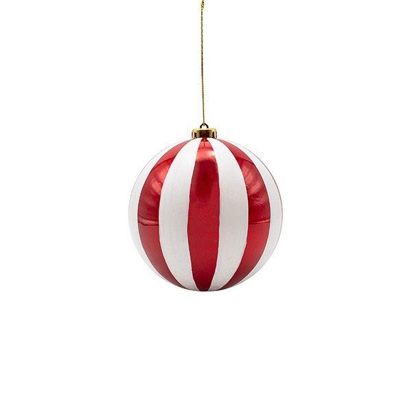 ΠΛΑΣΤΙΚΗ ΜΠΑΛΑ, ΚΟΚΚΙΝΗ ΠΕΡΛΑ ΜΕ ΛΕΥΚΕΣ ΡΙΓΕΣ, ΣΕΤ 6ΤΜΧ, 10cm (600-47952)