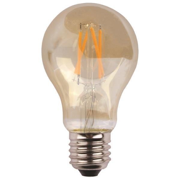 ΛΑΜΠΑ ΚΟΙΝΗ LED CROSSED FILAMENT 7W 806lm E27 2400K 220-240V GOLD GLASS DIMMABLE (147-78760)