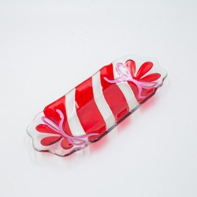 ΠΙΑΤΕΛΑ CANDY ΟΡΘΟΓΩΝΙΑ, ΑΣΗΜΙ ΚΟΚΚΙΝΟ, ΓΥΑΛΙΝΗ ΔΙΑΚΟΣΜΗΤΙΚΗ, 12x31cm (600-47143)