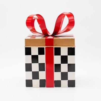 ΜΕΤΑΛΛΙΚΟ ΔΩΡΑΚΙ, ΜΑΥΡΟ ΚΑΡΟ ΜΕ ΚΟΚΚΙΝΟ, 25.5cm (600-47988)