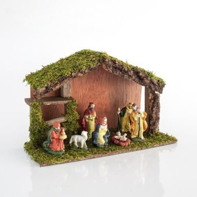 ΦΑΤΝΗ ΞΥΛΙΝΗ ΜΕ 7 ΠΟΡΣΕΛΑΝΙΝΕΣ ΦΙΓΟΥΡΕΣ, 28x10x18cm (600-44531)