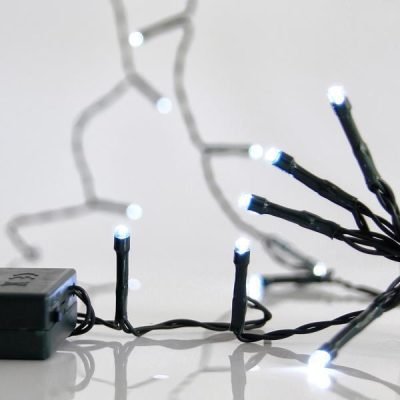 ΣΕΙΡΑ, 50 LED 5mm, ΜΠΑΤΑΡΙΑΣ 3xAA, ΧΡΟΝΟΔΙΑΚΟΠΤΗΣ, ΠΡΑΣΙΝΟ PVC ΚΑΛΩΔΙΟ, ΛΕΥΚΟ LED ΑΝΑ 10cm, ΠΡΟΕΚΤΑΣΗ ΠΑΡΟΧΗΣ 50cm, IP20 (600-11682)