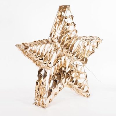 ΦΩΤΙΖΟΜΕΝΟ ΑΣΤΕΡΙ ΧΡΥΣΟ 40cm, 40 LED, ΜΠΑΤΑΡΙΑΣ 3XAA, TIMER, ΑΣΗΜΙ ΧΑΛΚΙΝΟ ΚΑΛΩΔΙΟ, ΘΕΡΜΟ ΛΕΥΚΟ LED, ΠΡΟΕΚΤΑΣΗ ΠΑΡΟΧΗΣ 30cm, IP20 (600-22495)