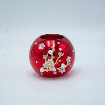 ΚΗΡΟΠΗΓΙΟ, ΚΟΚΚΙΝΟ, ΜΕ ΛΕΥΚΑ 3D ΛΟΥΛΟΥΔΙΑ, 6.5x8cm (600-47490)