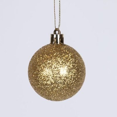 ΜΠΑΛΑ ΠΛΑΣΤΙΚΗ, ΧΡΥΣΗ, ΓΚΛΙΤΕΡ, ΣΕΤ 6ΤΜΧ, 8cm (TOP 120) (600-46533)