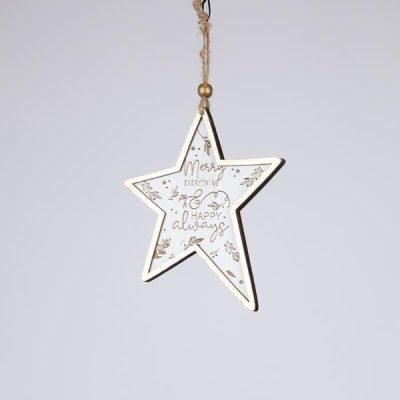 ΞΥΛΙΝΟ ΣΤΟΛΙΔΙ ΑΣΤΕΡΑΚΙ, ΛΕΥΚΟ ΜΕ ΧΡΥΣΟ, 0.5x11x24cm (600-46368)