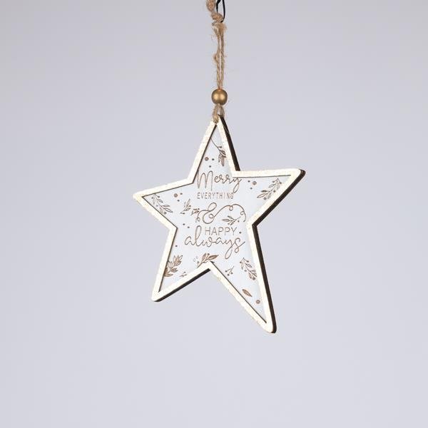 ΞΥΛΙΝΟ ΣΤΟΛΙΔΙ ΑΣΤΕΡΑΚΙ, ΛΕΥΚΟ ΜΕ ΧΡΥΣΟ, 0.5x11x24cm (600-46368)