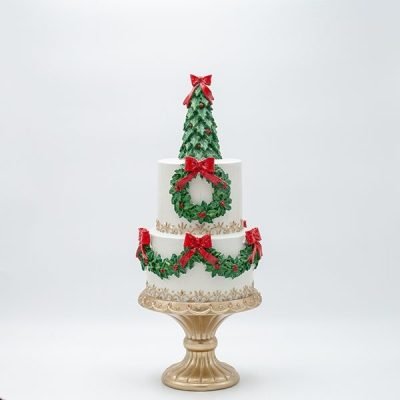 ΤΟΥΡΤΑ ΠΟΛΥΡΕΖΙΝ, ΜΕ ΧΡΙΣΤΟΥΓΕΝΝΙΑΤΙΚΟ ΔΕΝΤΡΟ, 16.5×16.5×41.5cm (600-47707)