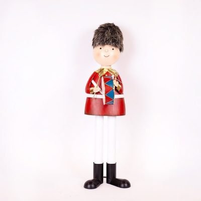 ΜΕΤΑΛΛΙΚΟΣ ΑΓΓΛΟΣ ΣΤΡΑΤΙΩΤΗΣ, ΜΕ ΓΟΥΝΙΝΟ ΚΑΠΕΛΟ ΚΑΙ ΤΥΜΠΑΝΟ, 77cm (600-47998)