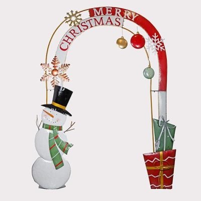 ΜΕΤΑΛΛΙΚΗ ΚΑΜΑΡΑ ΜΕ ΧΙΟΝΑΝΘΡΩΠΟ, MERRY CHRISTMAS, 216x50x286cm (600-48012)