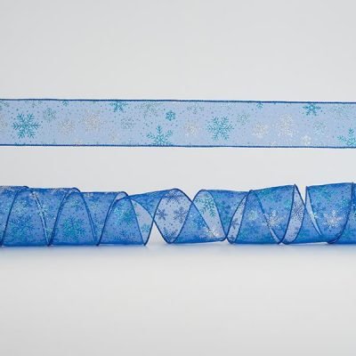 ΚΟΡΔΕΛΑ ΔΙΑΦΑΝΗ ΜΠΛΕ, ΜΕ ΧΙΟΝΟΝΙΦΑΔΕΣ, 6,35cm, 10Y (600-44970)