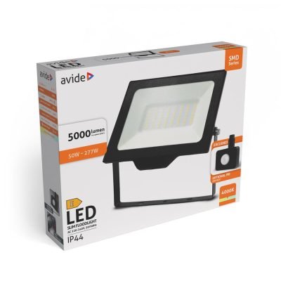 Avide LED Προβολέας SMD 50W NW 4000K με Δυνατότητα Προσθήκης Αισθητήρα PIR (Δεν περιλαμβάνεται) (15.001.2112)