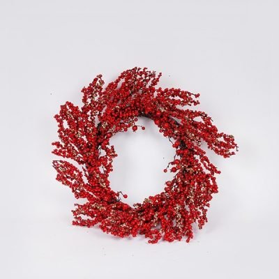 ΣΤΕΦΑΝΙ, ΜΕ ΚΟΚΚΙΝΑ ΚΑΙ ΣΑΜΠΑΝΙ BERRIES, 40cm (600-46892)