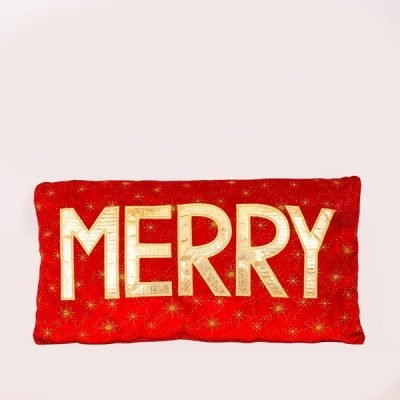 ΜΑΞΙΛΑΡΙ ΚΟΚΚΙΝΟ ΜΕ ΧΡΥΣΗ ΕΠΙΓΡΑΦΗ ”MERRY”, 35cm (600-46652)