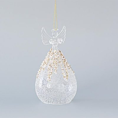 ΓΥΑΛΙΝΟ ΣΤΟΛΙΔΙ, ΑΓΓΕΛΟΣ, ΔΙΑΦΑΝΟ ΜΕ ΧΡΥΣΟ GLITTER, ΣΕΤ 3ΤΜΧ, 8,2x15cm (600-45133)