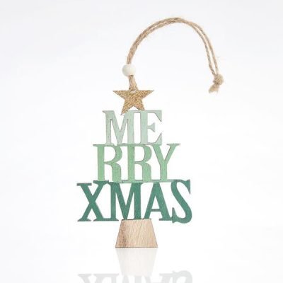 ΔΕΝΤΡΑΚΙ ΞΥΛΙΝΟ MERRY CHRISTMAS, ΜΕΝΤΑ, 23×0,5x8cm (600-43910)