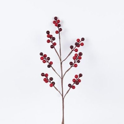 ΚΛΑΔΙ ΜΕ ΚΟΚΚΙΝΑ ΚΑΙ ΜΠΟΡΝΤΟ BERRIES, 61cm (600-46134)