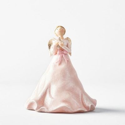 ΔΙΑΚΟΣΜΗΤΙΚΟ ΠΟΛΥΡΕΖΙΝ, ΑΓΓΕΛΟΣ, ΡΟΖ, 12,5x12x14,5cm (600-45841)