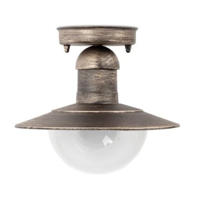 Avide Εξωτερικό Φωτιστικό Οροφής Imperial 1xE27 IP44 Σκούρο Χρυσό (15.001.1526)