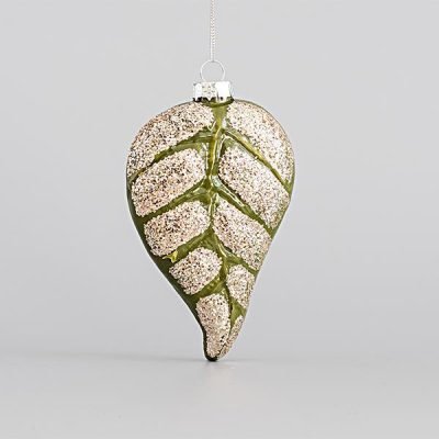 ΓΥΑΛΙΝΟ ΣΤΟΛΙΔΙ, ΦΥΛΛΟ, ΠΡΑΣΙΝΟ, ΜΕ GLITTER, ΣΕΤ 4ΤΜΧ, 7×2,6×11,5cm (600-45111)