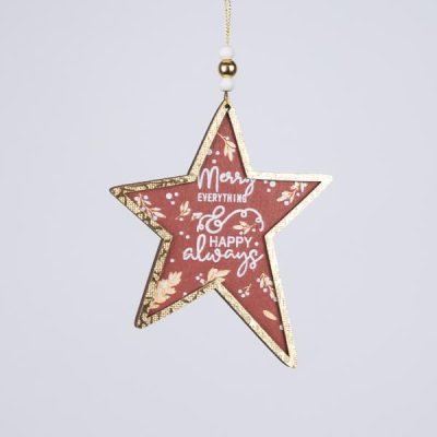 ΞΥΛΙΝΟ ΣΤΟΛΙΔΙ ΑΣΤΕΡΑΚΙ, ΚΟΚΚΙΝΟ ΜΕ ΧΡΥΣΟ, 0.5x11x24cm (600-46099)