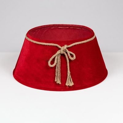 ΠΟΔΙΑ ΔΕΝΤΡΟΥ ΣΤΑΘΕΡΟΥ ΤΥΠΟΥ, ΚΟΚΚΙΝΗ ΒΕΛΟΥΔΙΝΗ, Ø56x25cm (600-48122)