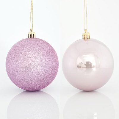 ΜΠΑΛΑ ΠΛΑΣΤΙΚΗ,  ΡΟΖ, ΣΕΤ 6ΤΜΧ, (2 ΠΕΡΛΕ, 4 GLITTER), 8cm (600-42645)